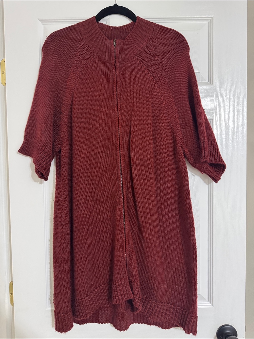 Coldwater Creek Brick Red Zip Cardigan Sweater